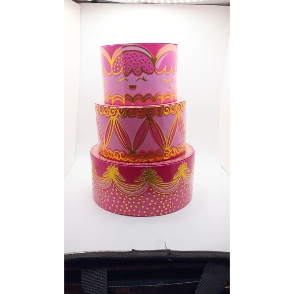Benefit Cosmetics "Triple Decker Decadence" three-tiered storage tin
